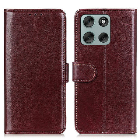 EIDERWOOD Motorola Moto G56 Kunstlæder Flip Cover m. Kortholder & Ståfunktion - Brun