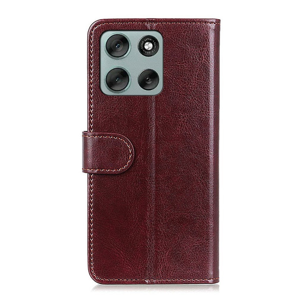 EIDERWOOD Motorola Moto G56 Kunstlæder Flip Cover m. Kortholder & Ståfunktion - Brun