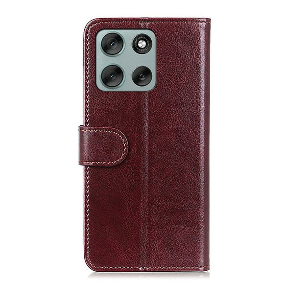 EIDERWOOD Motorola Moto G56 Kunstlæder Flip Cover m. Kortholder & Ståfunktion - Brun