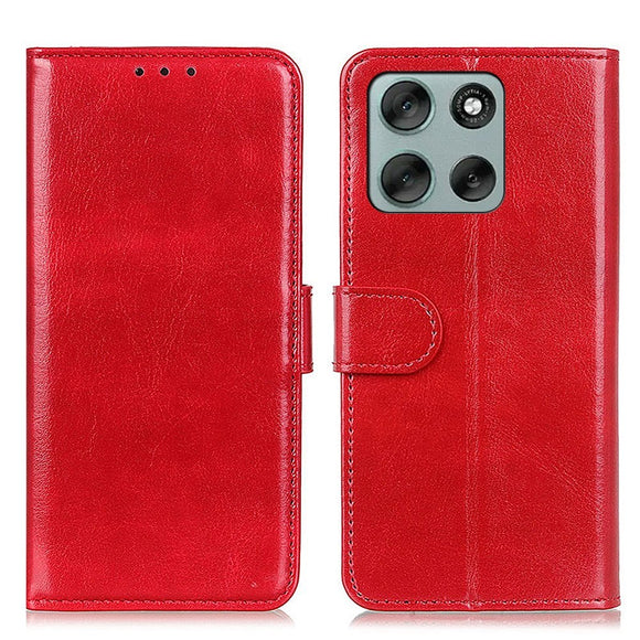EIDERWOOD Motorola Moto G56 Kunstlæder Flip Cover m. Kortholder & Ståfunktion - Rød