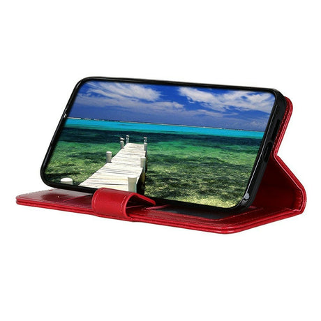 EIDERWOOD Motorola Moto G56 Kunstlæder Flip Cover m. Kortholder & Ståfunktion - Rød