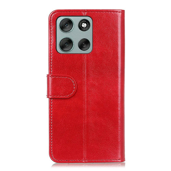 EIDERWOOD Motorola Moto G56 Kunstlæder Flip Cover m. Kortholder & Ståfunktion - Rød