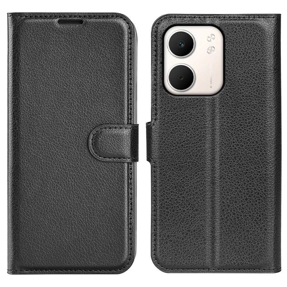 OPPO A5x (5G) / OPPO A5x (4G) EIDERWOOD Kunstlæder Flipcover m. Kortholder & Ståfunktion - Sort