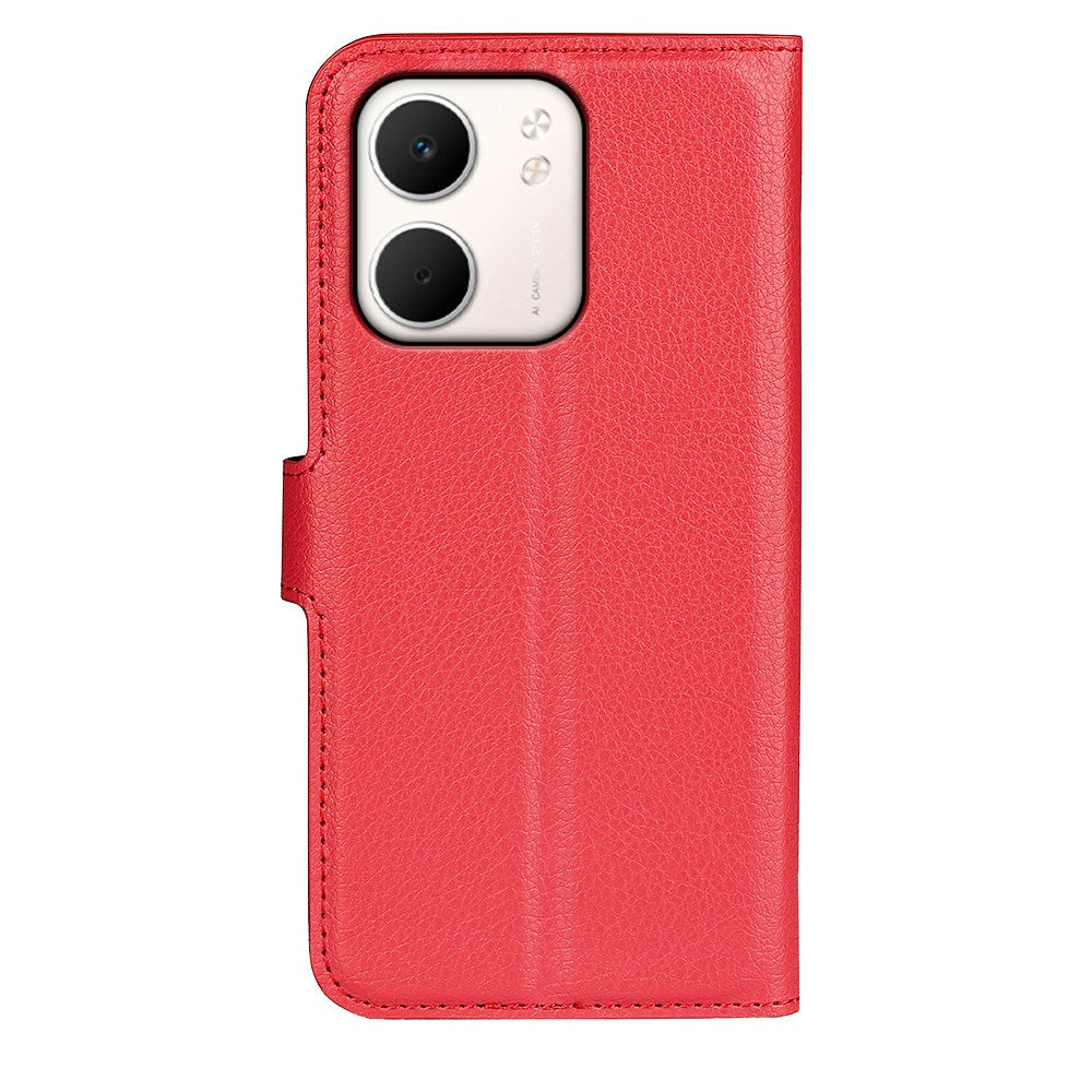 OPPO A5x (5G) / OPPO A5x (4G) EIDERWOOD Kunstlæder Flipcover m. Kortholder & Ståfunktion - Rød