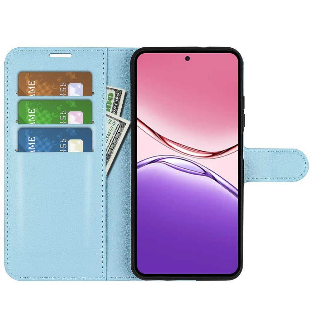 OPPO A5x (5G) / OPPO A5x (4G) EIDERWOOD Kunstlæder Flipcover m. Kortholder & Ståfunktion - Blå