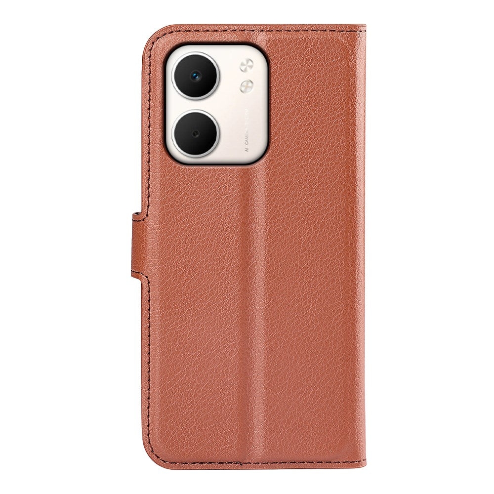 OPPO A5x (5G) / OPPO A5x (4G) EIDERWOOD Kunstlæder Flipcover m. Kortholder & Ståfunktion - Brun