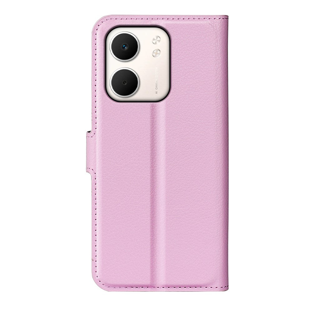 OPPO A5x (5G) / OPPO A5x (4G) EIDERWOOD Kunstlæder Flipcover m. Kortholder & Ståfunktion - Lyserød