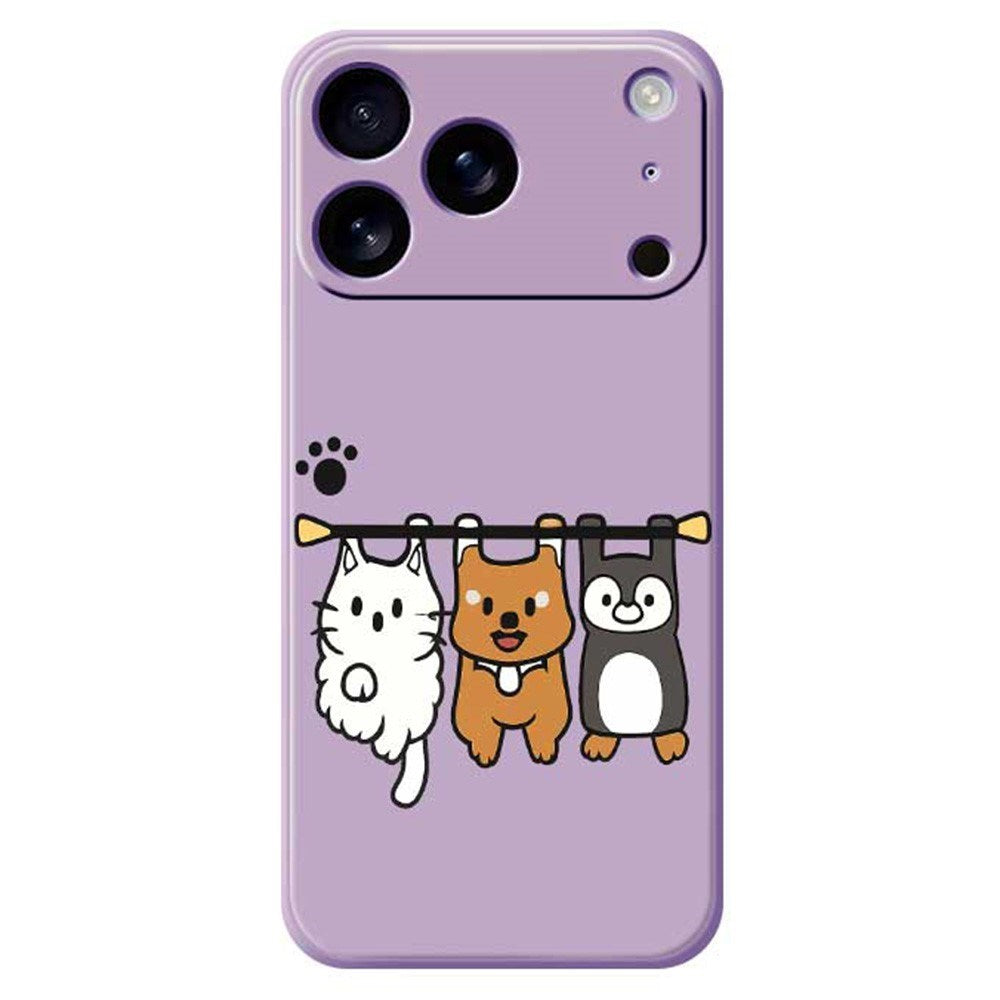 iPhone 17 Pro Fleksibelt Plast Cover m. Dyremotiv - Lilla