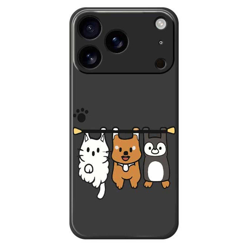 iPhone 17 Pro Fleksibelt Plast Cover m. Dyremotiv - Sort