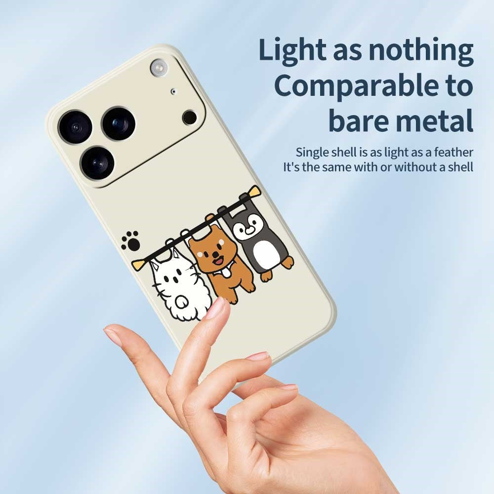 iPhone 17 Pro Fleksibelt Plast Cover m. Dyremotiv - Sort