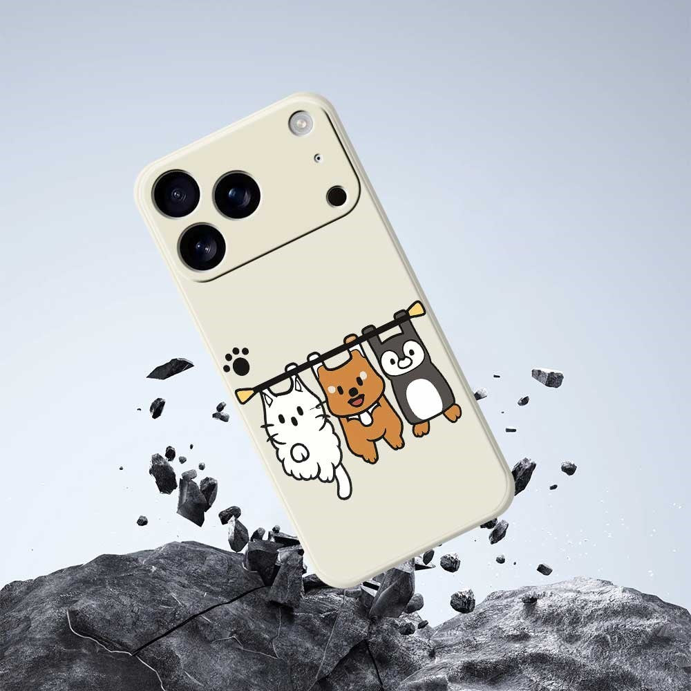 iPhone 17 Pro Fleksibelt Plast Cover m. Dyremotiv - Sort
