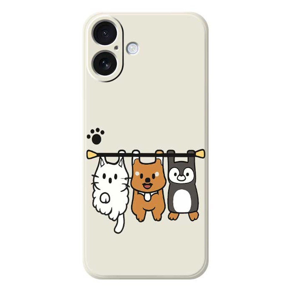 iPhone 17 Fleksibelt Plast Cover m. Dyremotiv - Beige