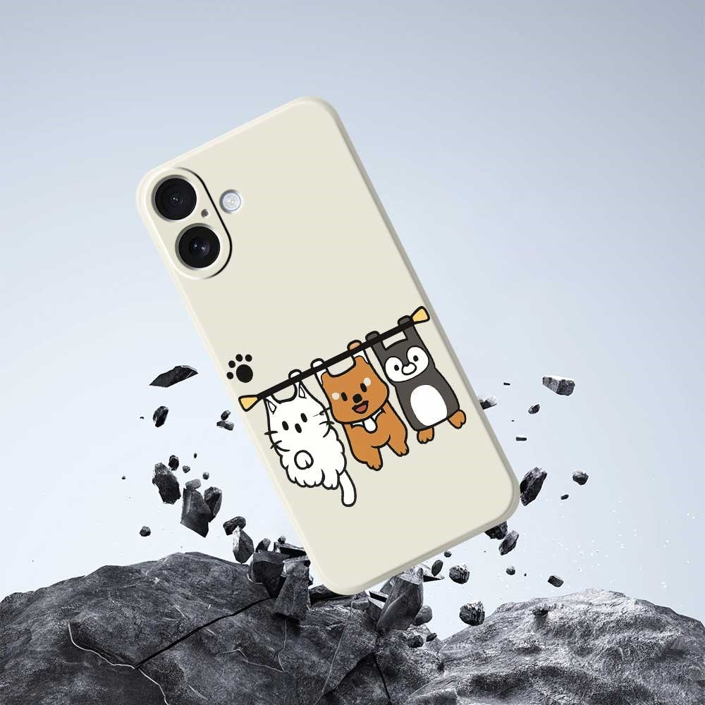 iPhone 17 Fleksibelt Plast Cover m. Dyremotiv - Beige