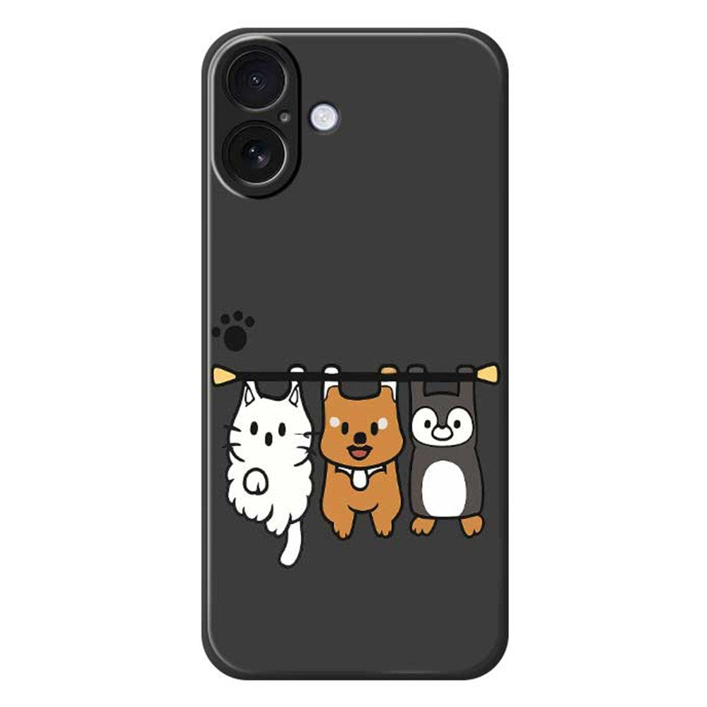 iPhone 17 Fleksibelt Plast Cover m. Dyremotiv - Sort