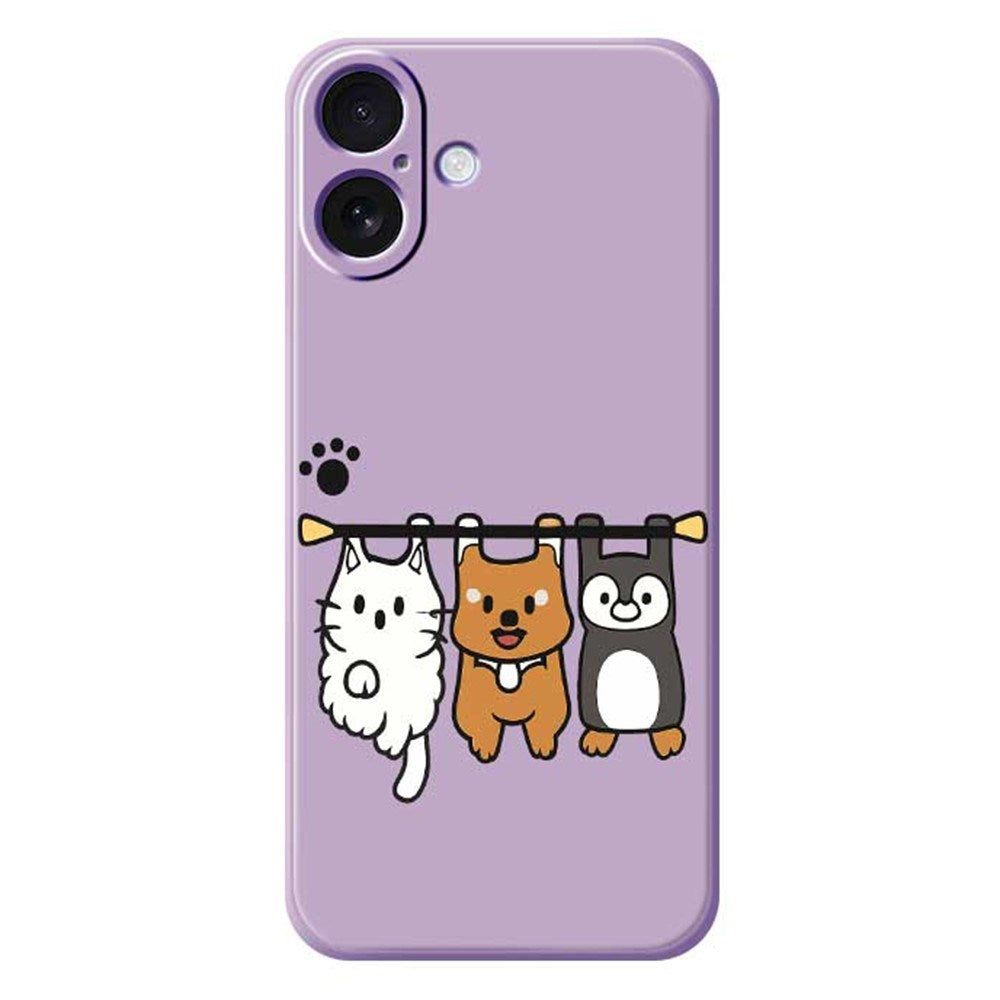 iPhone 17 Fleksibelt Plast Cover m. Dyremotiv - Lilla