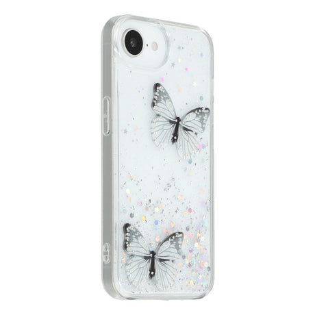 EIDERWOOD iPhone 17e / 16e Fleksibelt Plastik Cover m. Sommerfugle - Gennemsigtig
