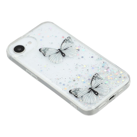 EIDERWOOD iPhone 17e / 16e Fleksibelt Plastik Cover m. Sommerfugle - Gennemsigtig