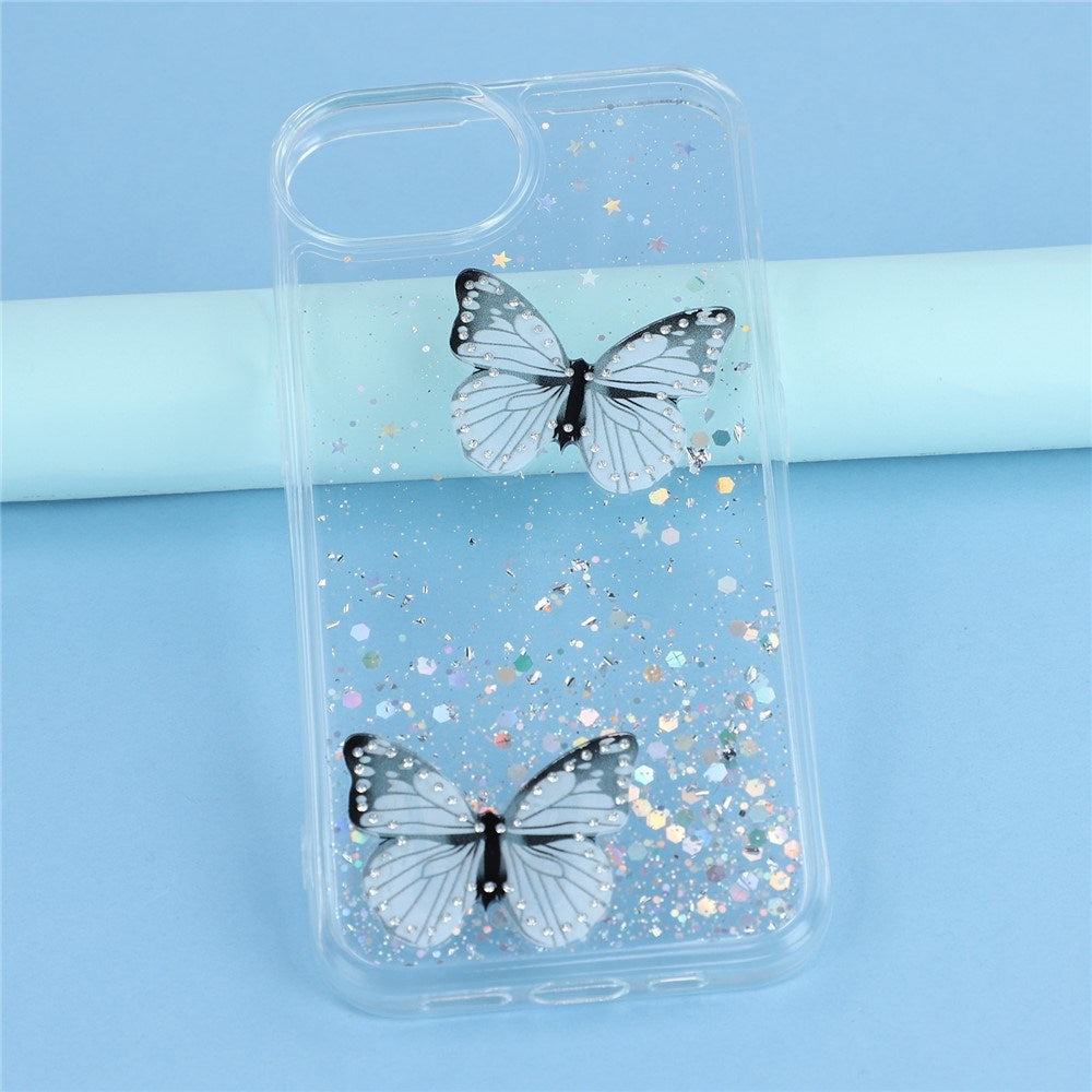 EIDERWOOD iPhone 17e / 16e Fleksibelt Plastik Cover m. Sommerfugle - Gennemsigtig