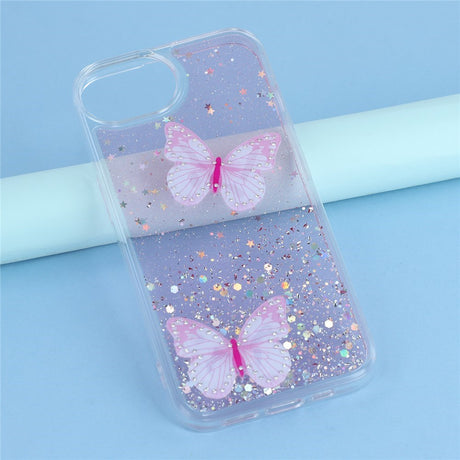 EIDERWOOD iPhone 17e / 16e Fleksibelt Plastik Cover m. Sommerfugle - Gennemsigtig / Lyserød