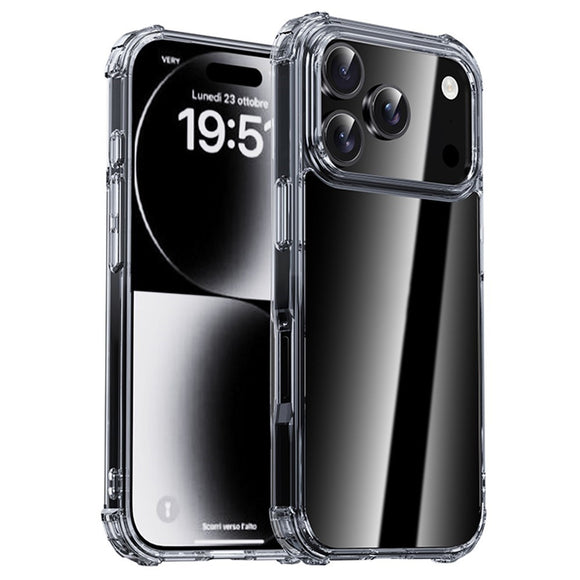 IPAKY iPhone 17 Pro Hybrid Cover m. Forstærkede Hjørner - Gennemsigtig