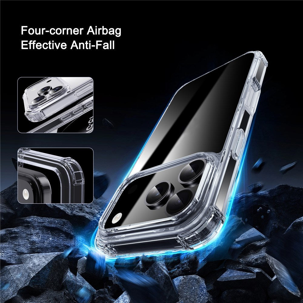 IPAKY iPhone 17 Pro Hybrid Cover m. Forstærkede Hjørner - Gennemsigtig