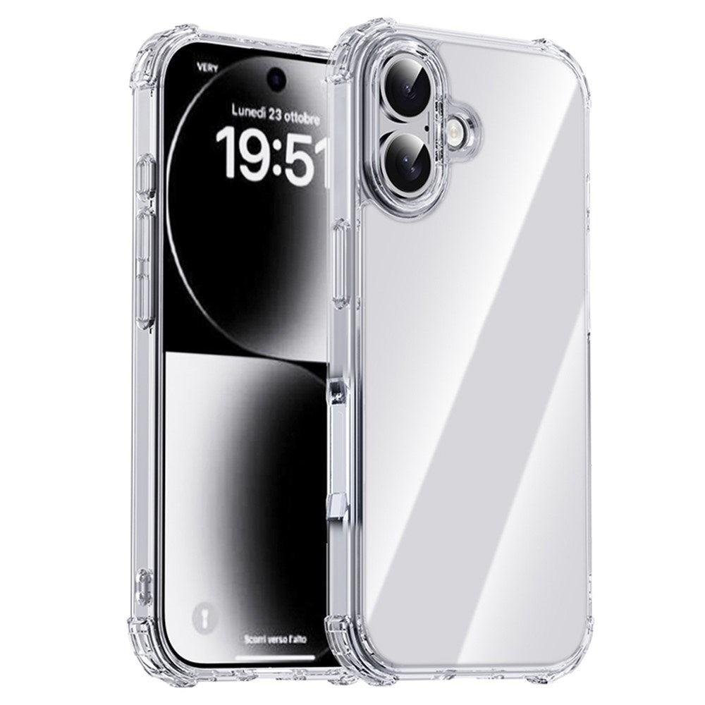 IPAKY iPhone 17 Hybrid Cover m. Forstærkede Hjørner - Gennemsigtig