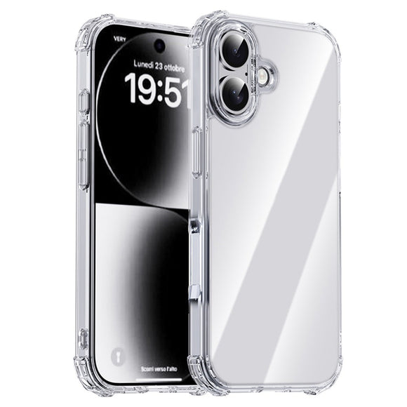 IPAKY iPhone 17 Hybrid Cover m. Forstærkede Hjørner - Gennemsigtig