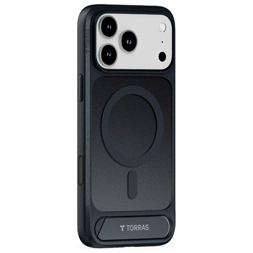 TORRAS iPhone 17 Pro Max Pstand Hybrid Cover m. Kickstand - MagSafe Kompatibel - Sort