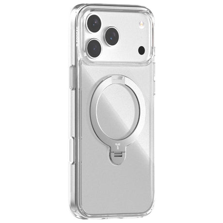 TORRAS iPhone 17 Pro Ostand Spin Hybrid Cover m. Roterende Kickstand - MagSafe Kompatibel - Gennemsigtig