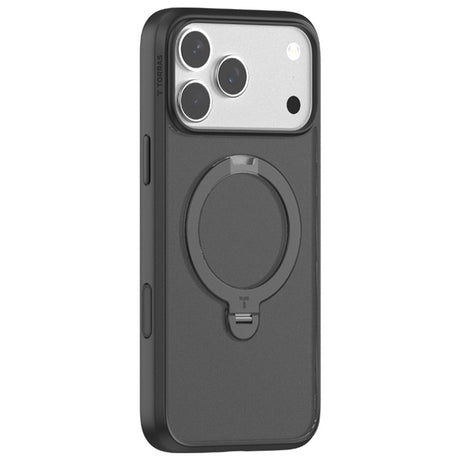 TORRAS iPhone 17 Pro Ostand Spin Hybrid Cover m. Roterende Kickstand - MagSafe Kompatibel - Sort