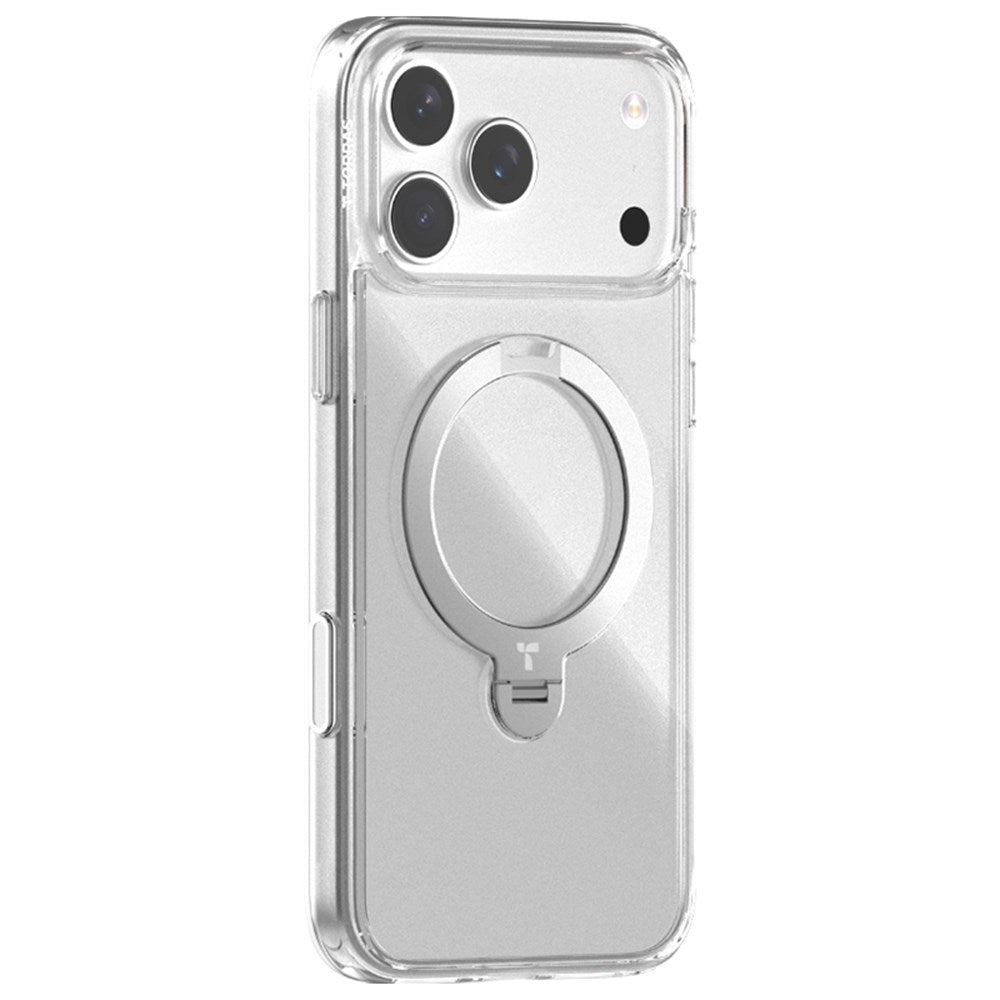 TORRAS iPhone 17 Pro Max Ostand Spin Hybrid Cover m. Roterende Kickstand - MagSafe Kompatibel - Gennemsigtig