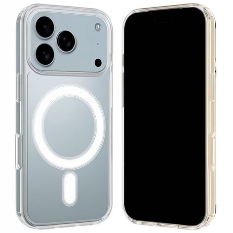 iPhone 17 Pro Max Hybrid Cover inkl. 2 x Skærmbeskyttelsesglas - MagSafe Kompatibel - Gennemsigtig / Hvid