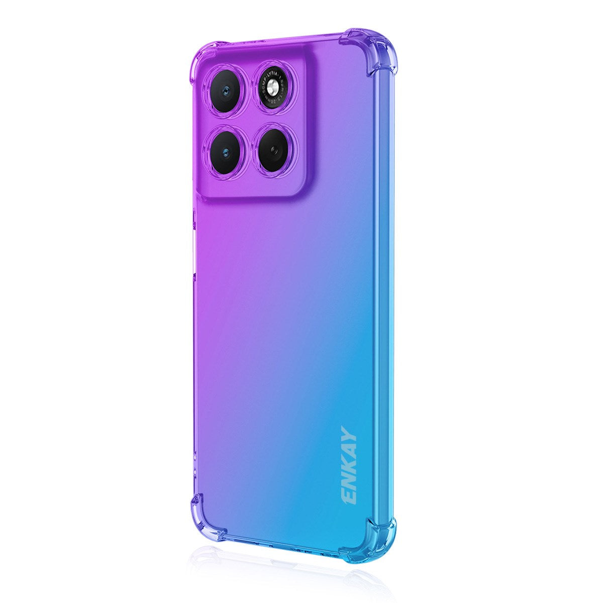 ENKAY Motorola Moto G86 Power Fleksibelt Plastik Cover m. Stødabsorberende Hjørner - Lilla / Blå