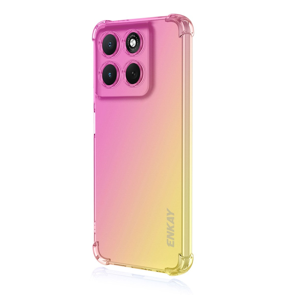 ENKAY Motorola Moto G86 Power Fleksibelt Plastik Cover m. Stødabsorberende Hjørner - Lyserød / Guld