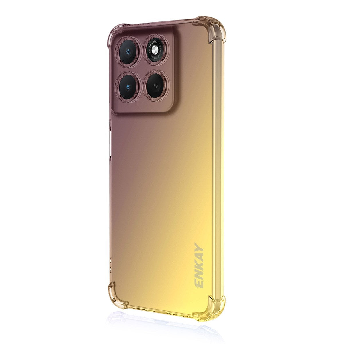 ENKAY Motorola Moto G86 Power Fleksibelt Plastik Cover m. Stødabsorberende Hjørner - Lilla / Guld