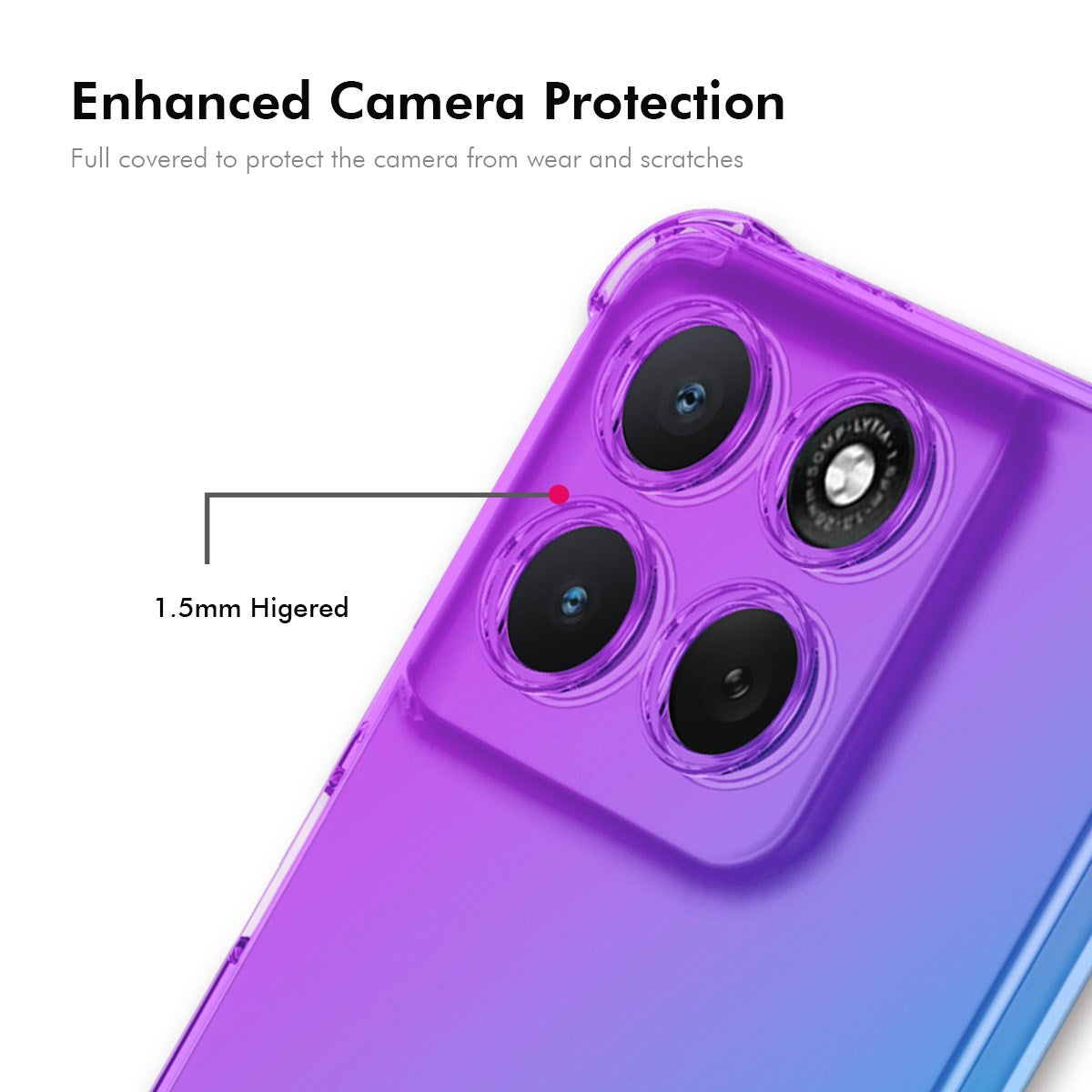 ENKAY Motorola Moto G86 Power Fleksibelt Plastik Cover m. Stødabsorberende Hjørner - Lilla / Guld