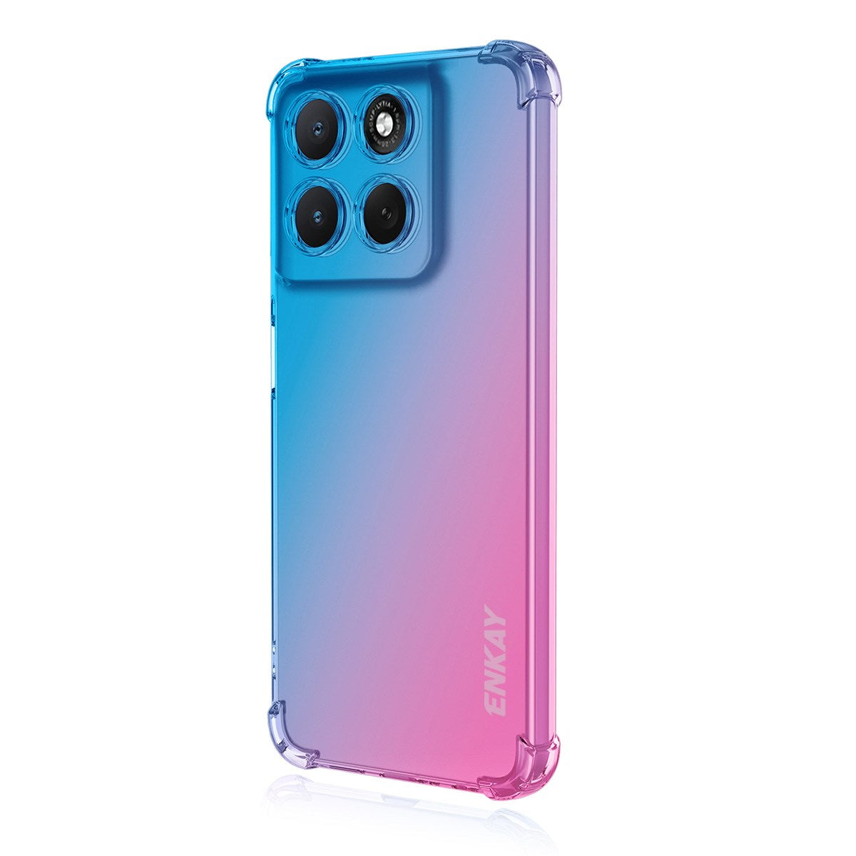 ENKAY Motorola Moto G86 Power Fleksibelt Plastik Cover m. Stødabsorberende Hjørner - Blå / Lyserød
