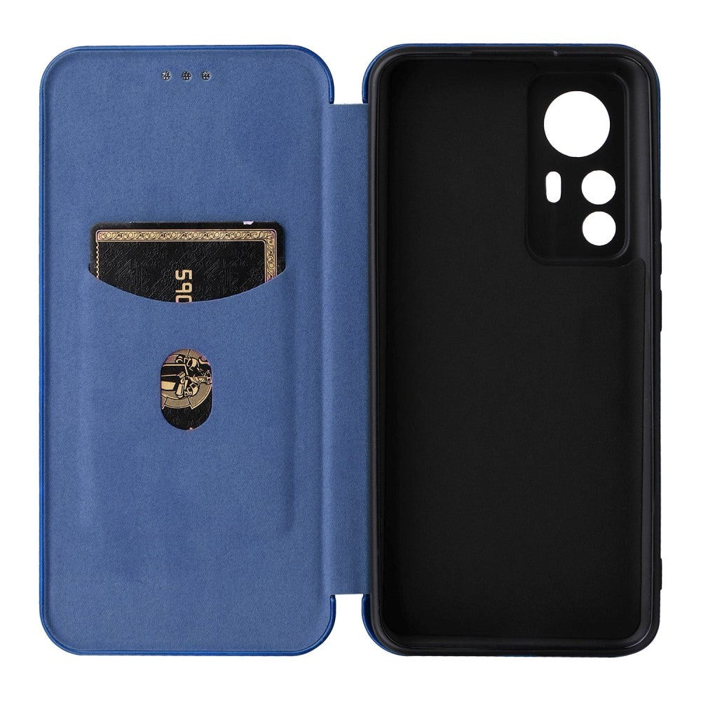 Xiaomi 12T / 12T Pro Carbon Fiber Fleksibelt Plastik Cover - Blå