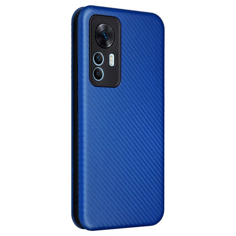 Xiaomi 12T / 12T Pro Carbon Fiber Fleksibelt Plastik Cover - Blå