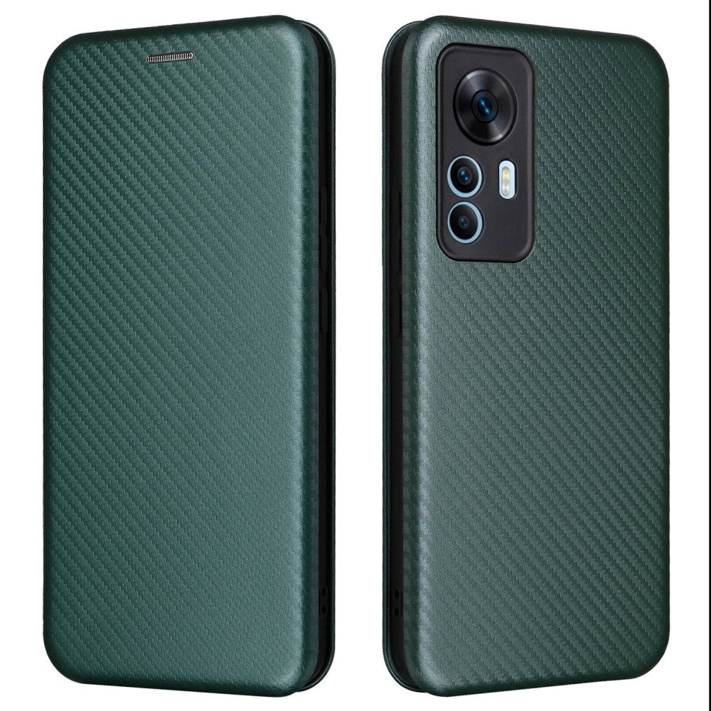 Xiaomi 12T / 12T Pro Carbon Fiber Fleksibelt Plastik Cover - Grøn