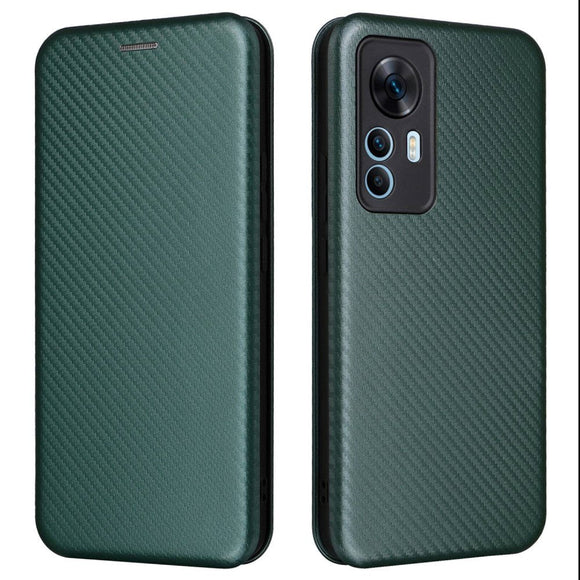 Xiaomi 12T / 12T Pro Carbon Fiber Fleksibelt Plastik Cover - Grøn
