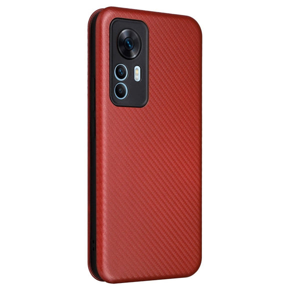 Xiaomi 12T / 12T Pro Carbon Fiber Fleksibelt Plastik Cover - Rød