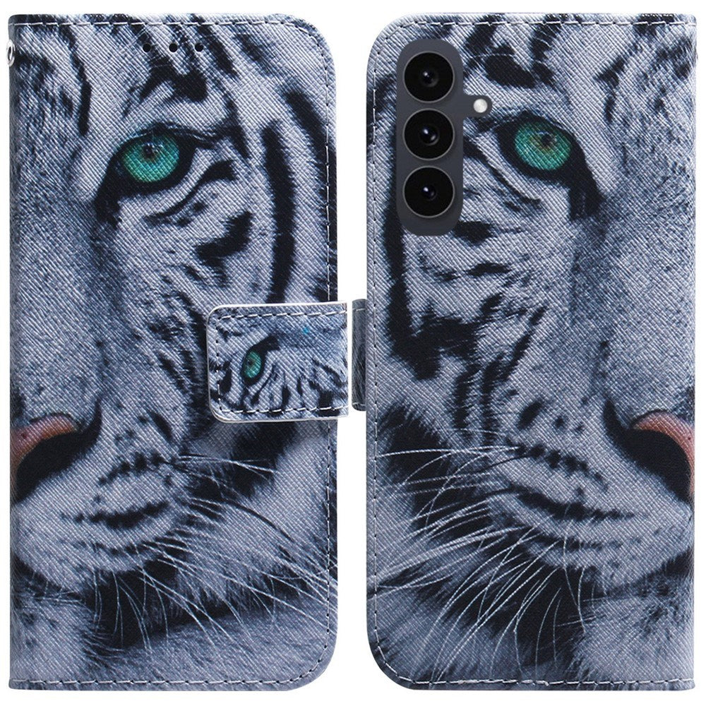 EIDERWOOD Samsung Galaxy S25 FE Kunstlæder Flip Cover m. Motiv - Tiger