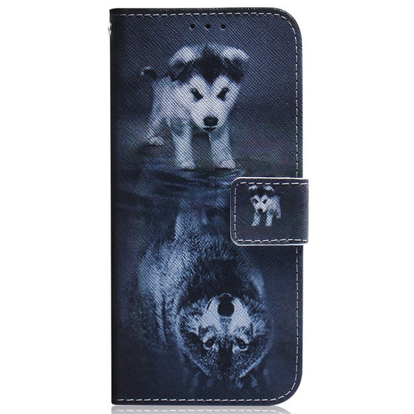 EIDERWOOD Samsung Galaxy S25 FE Kunstlæder Flip Cover m. Motiv - Hund / Ulv