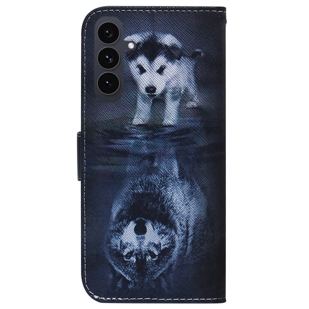 EIDERWOOD Samsung Galaxy S25 FE Kunstlæder Flip Cover m. Motiv - Hund / Ulv