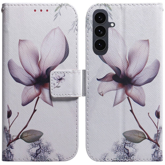 EIDERWOOD Samsung Galaxy S25 FE Kunstlæder Flip Cover m. Motiv - Blomst
