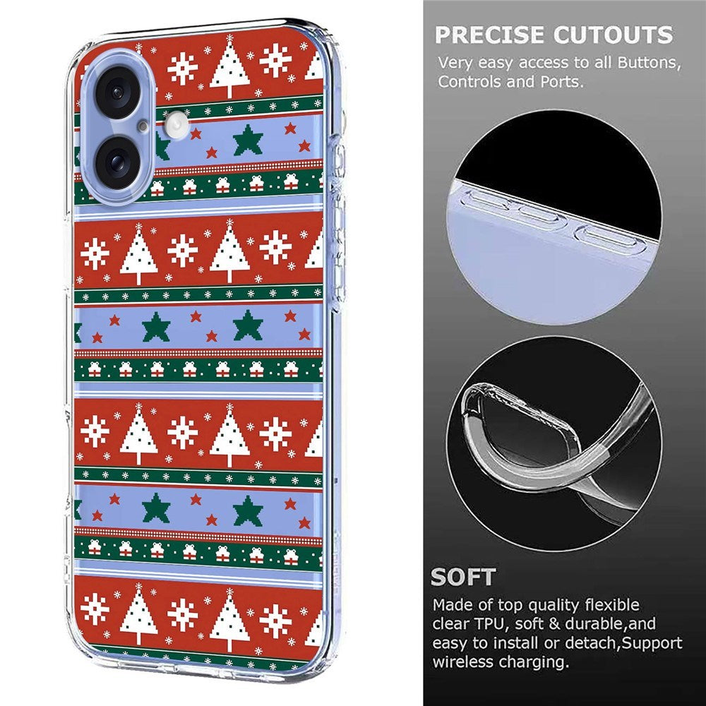 EIDERWOOD iPhone 17 Fleksibelt Plastik Julecover m. Motiv - Gennemsigtig / Mønster