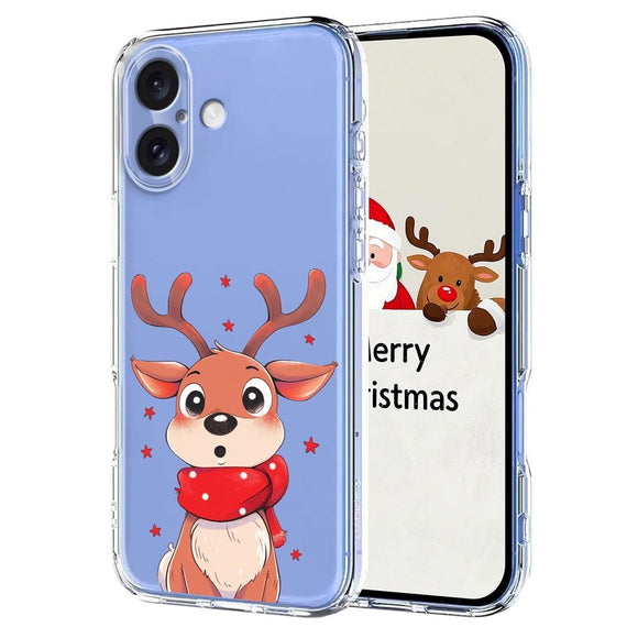EIDERWOOD iPhone 17 Fleksibelt Plastik Julecover m. Motiv - Gennemsigtig / Rensdyr