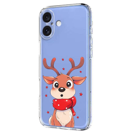 EIDERWOOD iPhone 17 Fleksibelt Plastik Julecover m. Motiv - Gennemsigtig / Rensdyr
