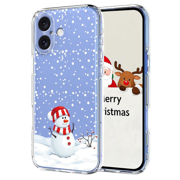 EIDERWOOD iPhone 17 Fleksibelt Plastik Julecover m. Motiv - Gennemsigtig / Snemand